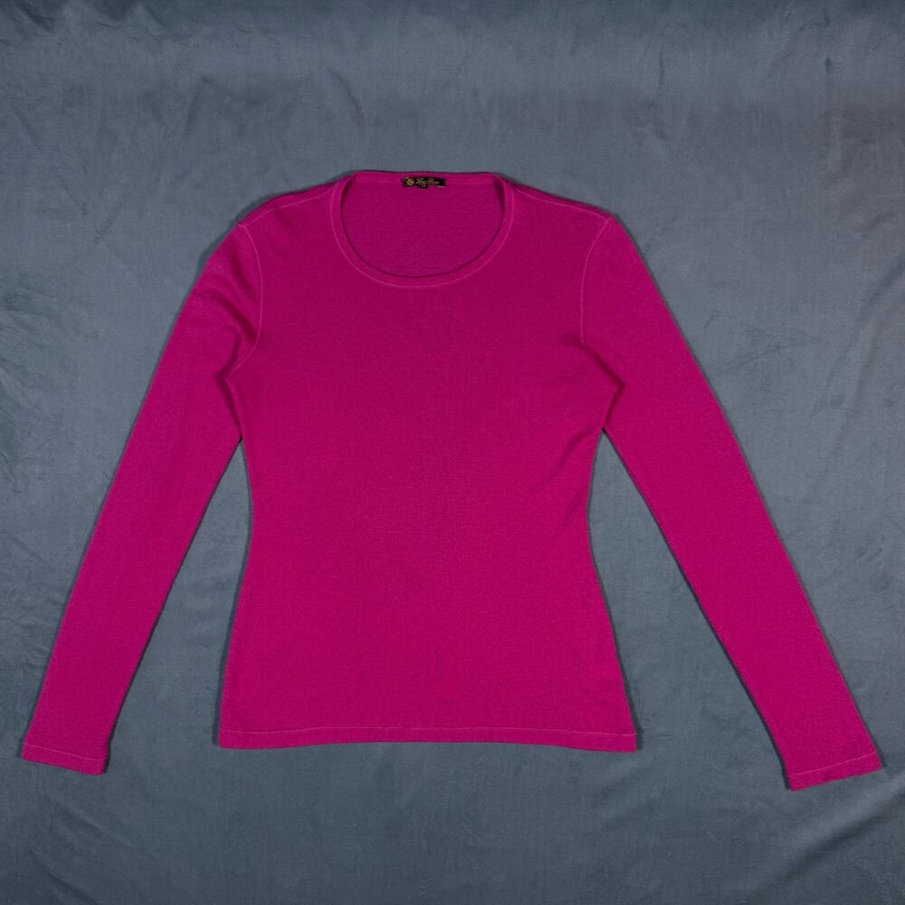 Loro Piana 44 women’s pink CASHMERE crew neck knitted sweater